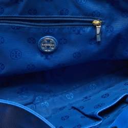 Pre Owned Tory Burch Blue Leather Roslyn Tote