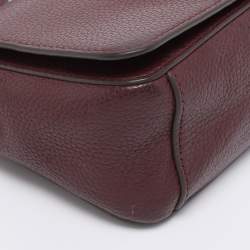 Pre Owned Tory Burch Burgundy Leather Thea Fap Crossbody Bag
