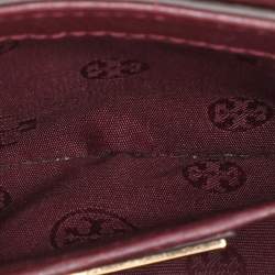 Pre Owned Tory Burch Burgundy Leather Thea Fap Crossbody Bag