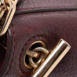 Pre Owned Tory Burch Burgundy Leather Thea Fap Crossbody Bag