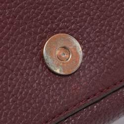 Pre Owned Tory Burch Burgundy Leather Thea Fap Crossbody Bag