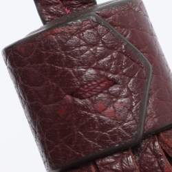 Pre Owned Tory Burch Burgundy Leather Thea Fap Crossbody Bag