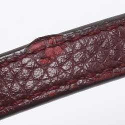 Pre Owned Tory Burch Burgundy Leather Thea Fap Crossbody Bag