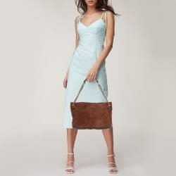 Pre Owned Tory Burch Brown Suede McGraw Slouchy Tote