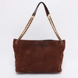 Pre Owned Tory Burch Brown Suede McGraw Slouchy Tote