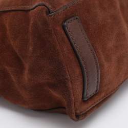 Pre Owned Tory Burch Brown Suede McGraw Slouchy Tote