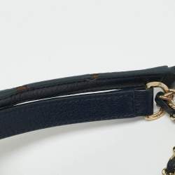 Pre Owned Tory Burch Navy Blue Leather Marion Shoulder Bag