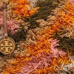 Pre Owned Tory Burch Multicolor Fabric and Leather Sadie Rug Shoulder Bag