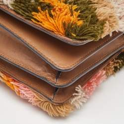 Pre Owned Tory Burch Multicolor Fabric and Leather Sadie Rug Shoulder Bag