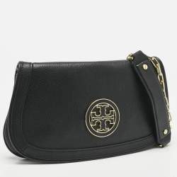 Pre Owned Tory Burch Black Leather Amanda Shoulder Bag