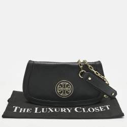 Pre Owned Tory Burch Black Leather Amanda Shoulder Bag