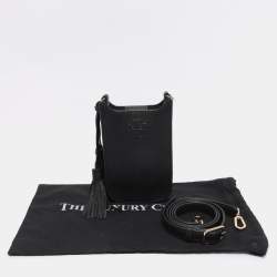Pre Owned Tory Burch Black Leather Thea Cellphone Crossbody Bag