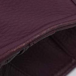 Pre Owned Tory Burch Purple Leather Tote