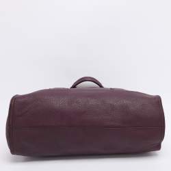 Pre Owned Tory Burch Purple Leather Tote