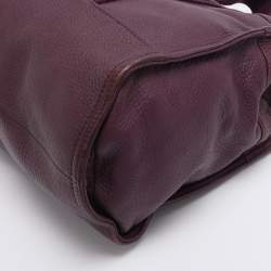 Pre Owned Tory Burch Purple Leather Tote