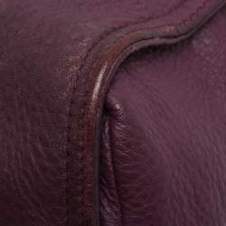 Pre Owned Tory Burch Purple Leather Tote