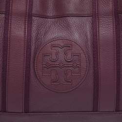 Pre Owned Tory Burch Purple Leather Tote