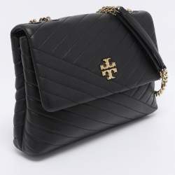 Pre Owned Tory Burch Black Leather Kira Shoulder Bag