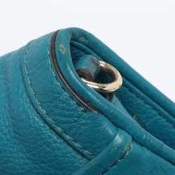 Pre Owned Tory Burch Teal Green Leather Amanda Crossbody Bag