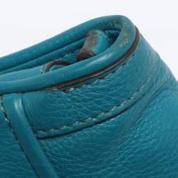 Pre Owned Tory Burch Teal Green Leather Amanda Crossbody Bag