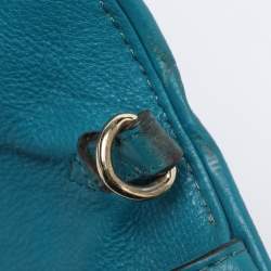 Pre Owned Tory Burch Teal Green Leather Amanda Crossbody Bag