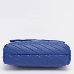 Pre Owned Tory Burch Blue Leather Kira Shoulder Bag