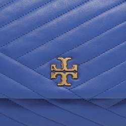Pre Owned Tory Burch Blue Leather Kira Shoulder Bag