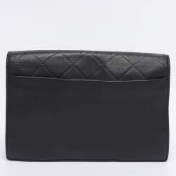 Pre Owned Tory Burch Black Leather Georgia Turn-Lock Crossbody Bag