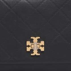 Pre Owned Tory Burch Black Leather Georgia Turn-Lock Crossbody Bag