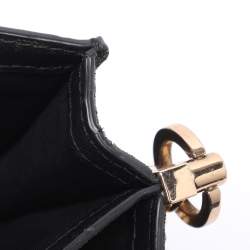 Pre Owned Tory Burch Black Croc Embossed Leather Emerson Crossbody Bag