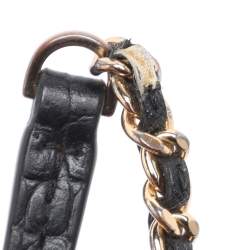 Pre Owned Tory Burch Black Croc Embossed Leather Emerson Crossbody Bag