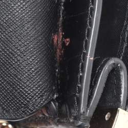 Pre Owned Tory Burch Black Croc Embossed Leather Emerson Crossbody Bag