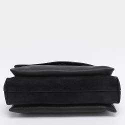 Pre Owned Tory Burch Black Leather and Suede Kira Shoulder Bag 