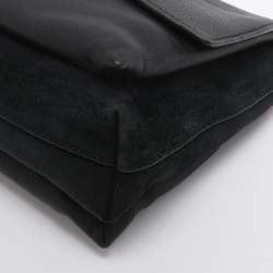 Pre Owned Tory Burch Black Leather and Suede Kira Shoulder Bag 