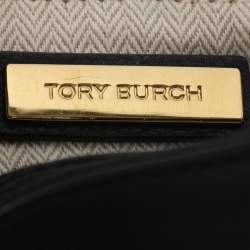 Pre Owned Tory Burch Black Leather and Suede Kira Shoulder Bag 