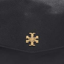 Pre Owned Tory Burch Black Leather and Suede Kira Shoulder Bag 