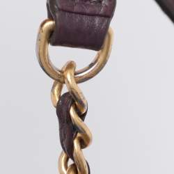 Pre Owned Tory Burch Purple Leather Small Britten Chain Tote