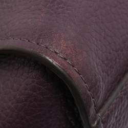 Pre Owned Tory Burch Purple Leather Small Britten Chain Tote