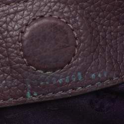 Pre Owned Tory Burch Purple Leather Small Britten Chain Tote