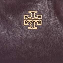 Pre Owned Tory Burch Purple Leather Small Britten Chain Tote