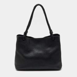 Pre Owned Tory Burch Black Leather Taylor Triple-Compartment Tote