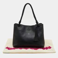 Pre Owned Tory Burch Black Leather Taylor Triple-Compartment Tote