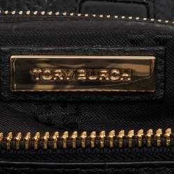 Pre Owned Tory Burch Black Leather Taylor Triple-Compartment Tote