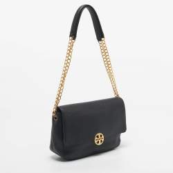 Pre Owned Tory Burch Black Leather Chelsea Chain Shoulder Bag
