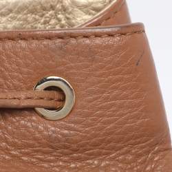 Pre Owned Tory Burch Brown Leather Drawstring Tassel Bucket bag