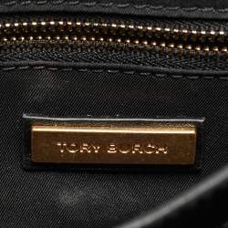 Pre Owned Tory Burch Black Patent Leather Mini Juliette Top Handle Bag