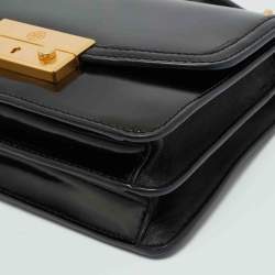 Pre Owned Tory Burch Black Patent Leather Mini Juliette Top Handle Bag