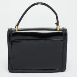 Pre Owned Tory Burch Black Patent Leather Mini Juliette Top Handle Bag