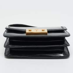 Pre Owned Tory Burch Black Patent Leather Mini Juliette Top Handle Bag