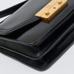 Pre Owned Tory Burch Black Patent Leather Mini Juliette Top Handle Bag